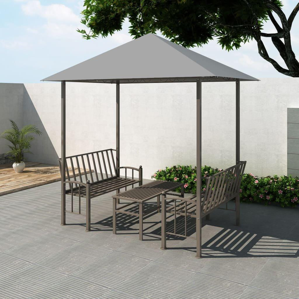 Garden Pavilion with Table and Benches 2.5x1.5x2.4 m Anthracite - image 1