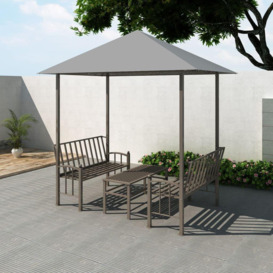 Garden Pavilion with Table and Benches 2.5x1.5x2.4 m Anthracite - thumbnail 1