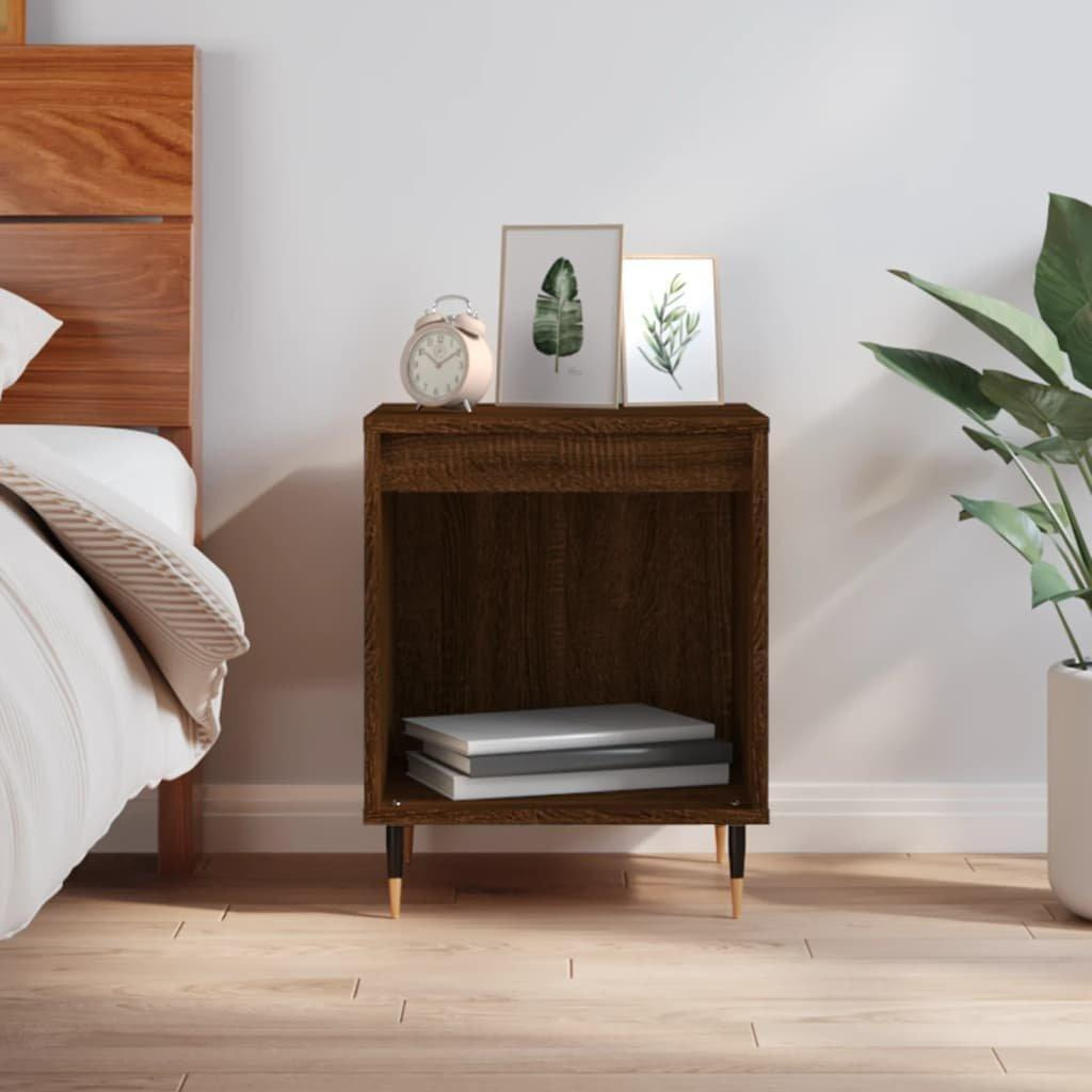 Bedside Cabinet Brown Oak 40x35x50 cm Engineered Wood - image 1