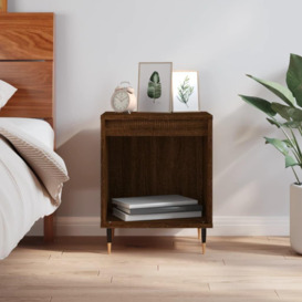 Bedside Cabinet Brown Oak 40x35x50 cm Engineered Wood - thumbnail 1