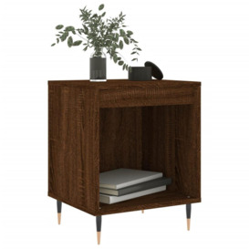 Bedside Cabinet Brown Oak 40x35x50 cm Engineered Wood - thumbnail 3