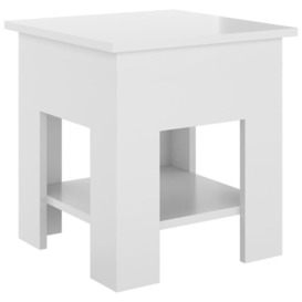 Coffee Table High Gloss White 40x40x42 cm Engineered Wood - thumbnail 2