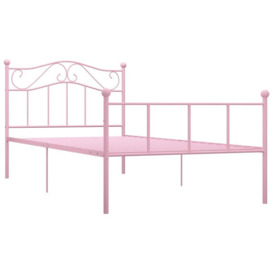 Bed Frame Pink Metal 90x200 cm - thumbnail 2