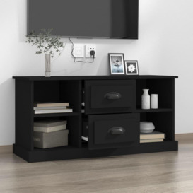 TV Cabinet Black 99.5x35.5x48 cm Engineered Wood - thumbnail 3