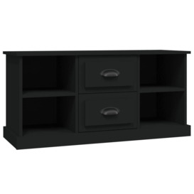 TV Cabinet Black 99.5x35.5x48 cm Engineered Wood - thumbnail 2