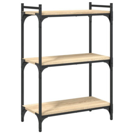 Bookcase 3-Tier Sonoma Oak 60x30x86 cm Engineered Wood - thumbnail 2