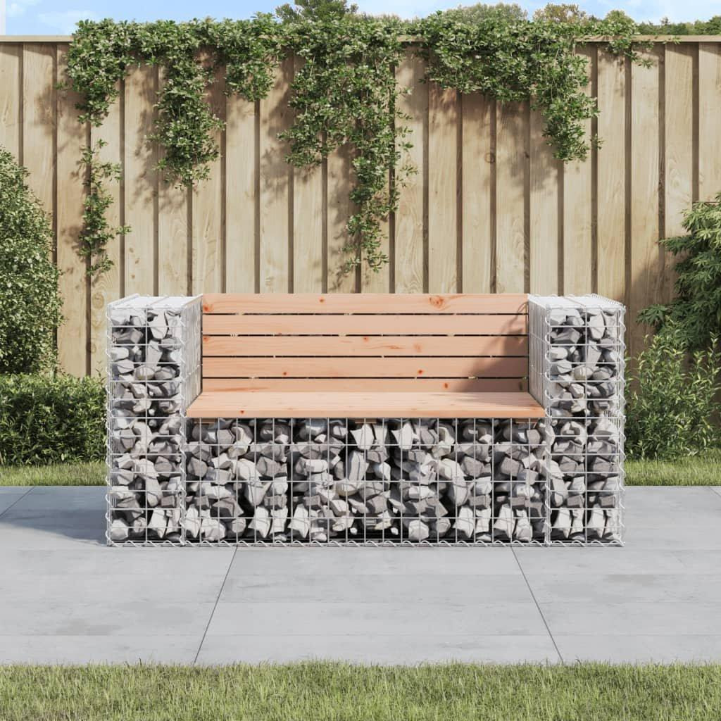 Garden Bench Gabion Design 143x71x65.5 cm Solid Wood Douglas - image 1