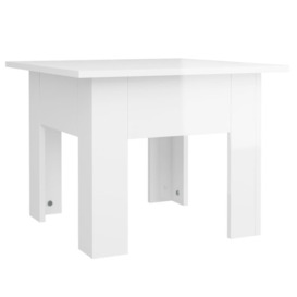 Coffee Table High Gloss White 55x55x42 cm Engineered Wood - thumbnail 2