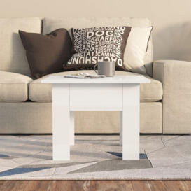 Coffee Table High Gloss White 55x55x42 cm Engineered Wood - thumbnail 3