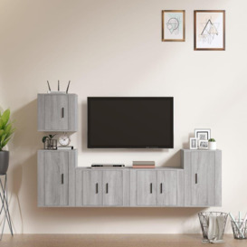 5 Piece TV Cabinet Set Grey Sonoma Engineered Wood