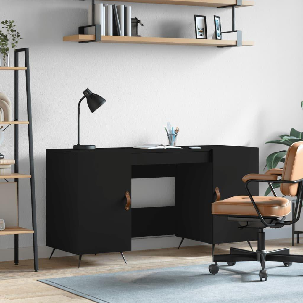 Desk Black 140x50x75 cm Engineered Wood