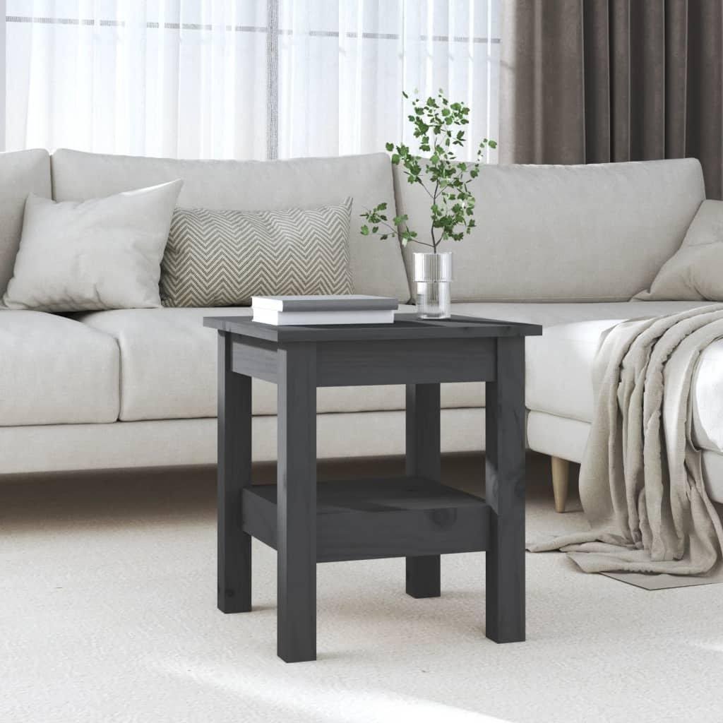 Coffee Table Grey 35x35x40 cm Solid Wood Pine - image 1
