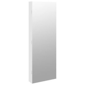 Mirror Jewellery Cabinet with LED Lights Wall Mounted White - thumbnail 2
