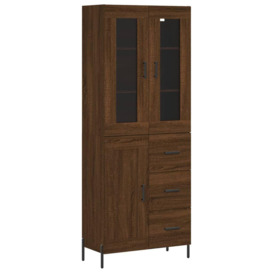 Highboard Brown Oak 69.5x34x180 cm Engineered Wood - thumbnail 2