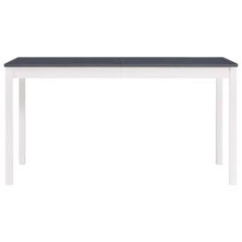 Dining Table White and Grey 140x70x73 cm Pinewood - thumbnail 2