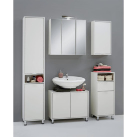 FMD Mirrored Bathroom Cabinet 70x19x67.6 cm White - thumbnail 2