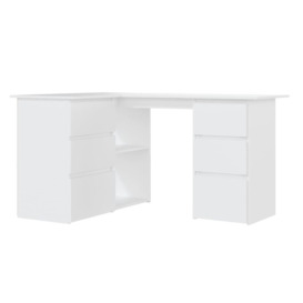 Corner Desk White 145x100x76 cm Engineered Wood - thumbnail 2