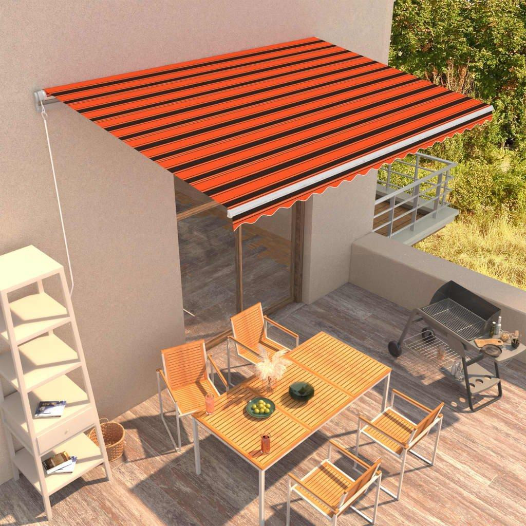 Manual Retractable Awning 450x300 cm Orange and Brown - image 1