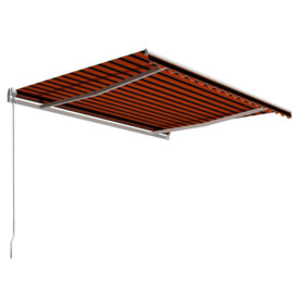 Manual Retractable Awning 450x300 cm Orange and Brown - thumbnail 3