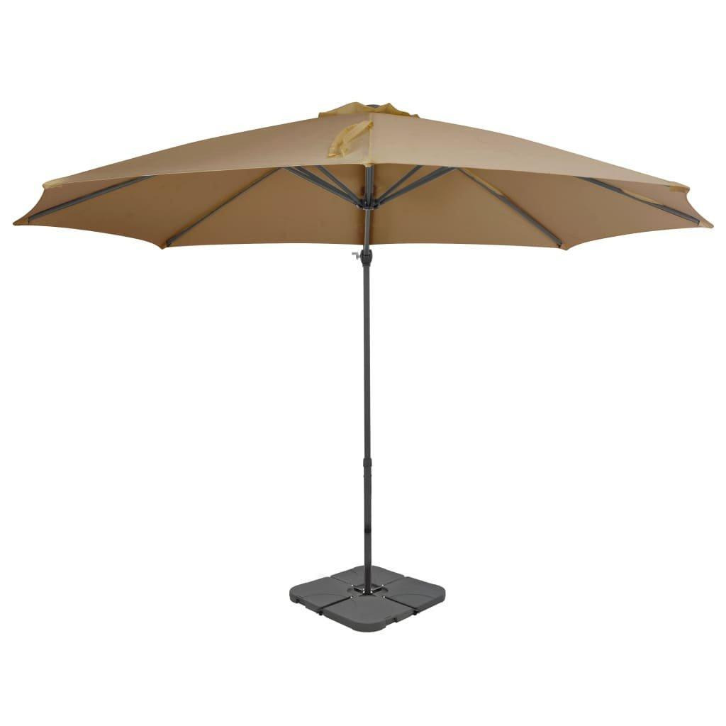 Outdoor Umbrella with Portable Base Taupe - image 1