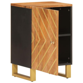 Bathroom Cabinet Brown and Black 38x33.5x58 cm Solid Wood Mango - thumbnail 3