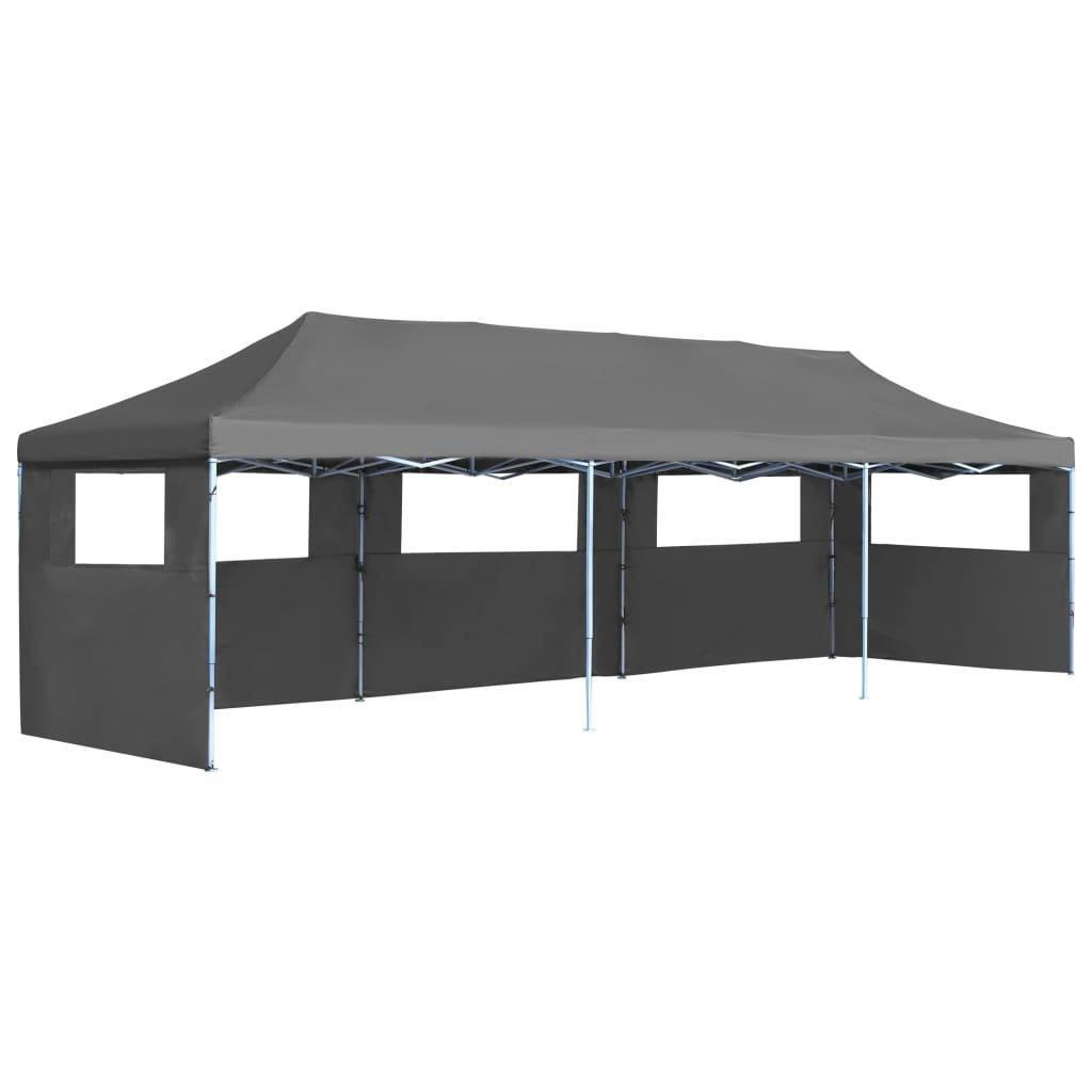 Folding Pop-up Party Tent with 5 Sidewalls 3x9 m Anthracite - image 1