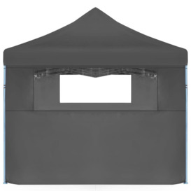 Folding Pop-up Party Tent with 5 Sidewalls 3x9 m Anthracite - thumbnail 3