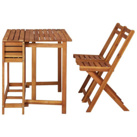 Garden Planter Table with 2 Bistro Chairs Solid Acacia Wood - thumbnail 3