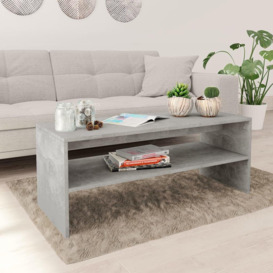 Coffee Table Concrete Grey 100x40x40 cm Engineered Wood - thumbnail 1