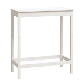 Bar Table White 100x50x110 cm Solid Wood Pine - thumbnail 2
