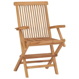 Folding Garden Chairs 2 pcs Solid Teak Wood - thumbnail 2