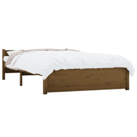 Bed Frame Honey Brown Solid Wood 135x190 cm Double - thumbnail 3