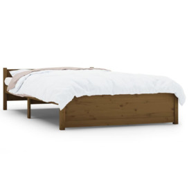 Bed Frame Honey Brown Solid Wood 135x190 cm Double - thumbnail 2