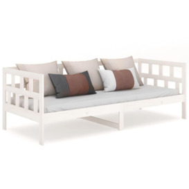 Day Bed White Solid Wood Pine 90x200 cm - thumbnail 2