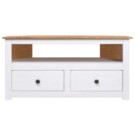 Corner TV Cabinet White 93x49x49 cm Solid Pine Panama Range - thumbnail 2
