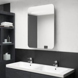 LED Bathroom Mirror Cabinet Concrete Grey 60x11x80 cm - thumbnail 1