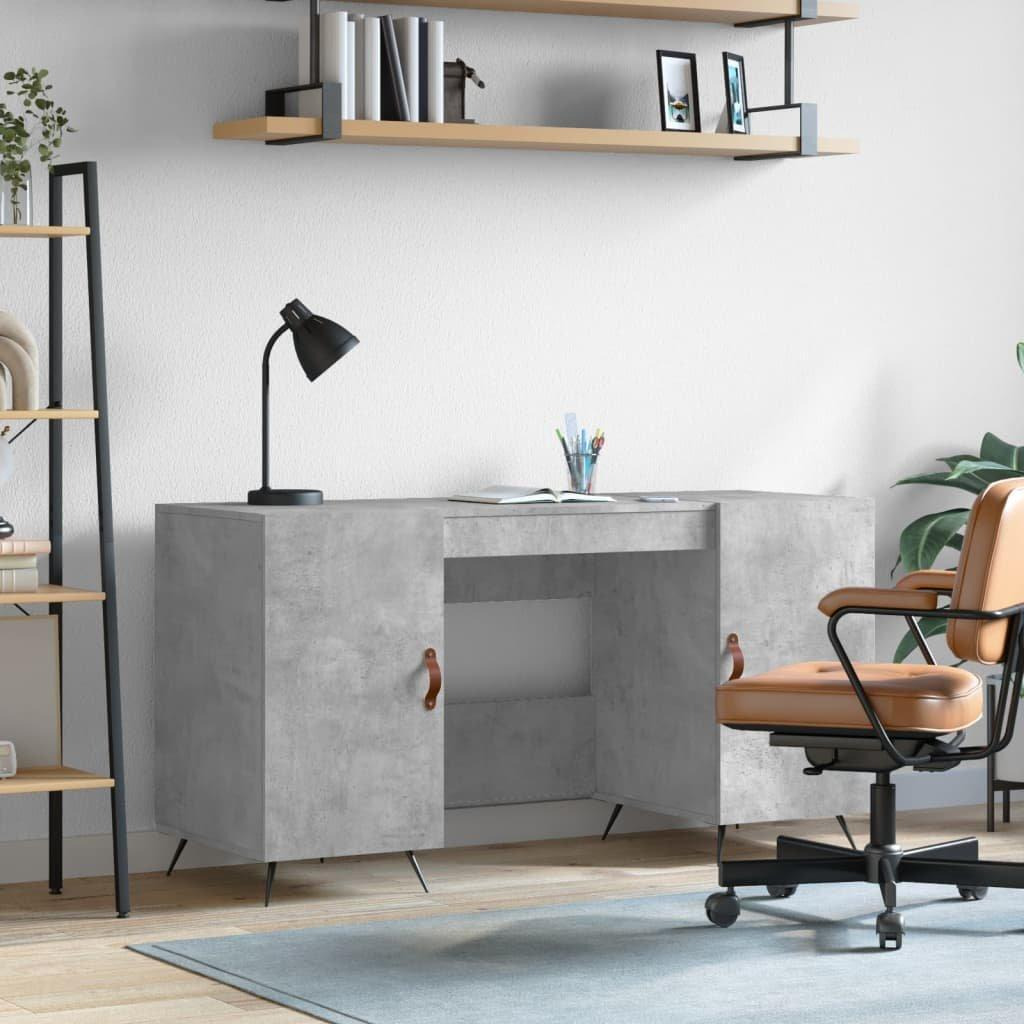 Desk Concrete Grey 140x50x75 cm Engineered Wood - image 1