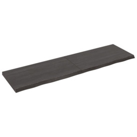 Wall Shelf Dark Grey 220x60x(2-6) cm Treated Solid Wood Oak