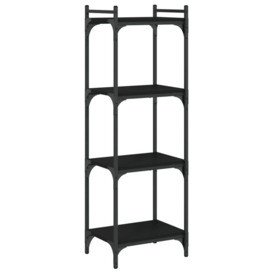 Bookcase 4-Tier Black 40x30x120 cm Engineered Wood - thumbnail 2