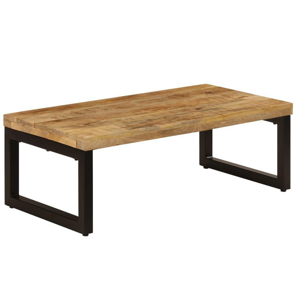 Coffee Table 100x50x35 cm Solid Mango Wood and Steel - image 1
