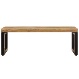 Coffee Table 100x50x35 cm Solid Mango Wood and Steel - thumbnail 3