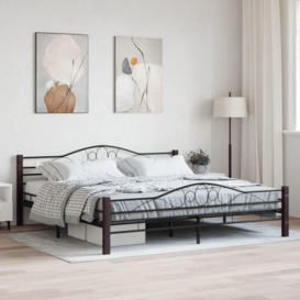 Bed Frame Black Metal 200x200 cm