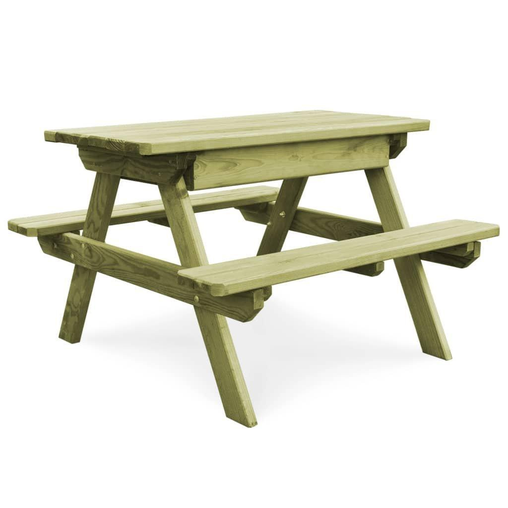Children's Picnic Table with Benches 90x90x58 cm Impregnated Pinewood - image 1