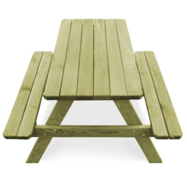 Children's Picnic Table with Benches 90x90x58 cm Impregnated Pinewood - thumbnail 3