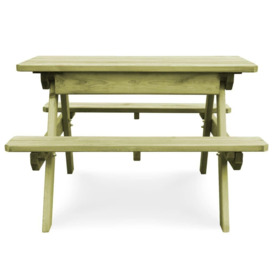 Children's Picnic Table with Benches 90x90x58 cm Impregnated Pinewood - thumbnail 2