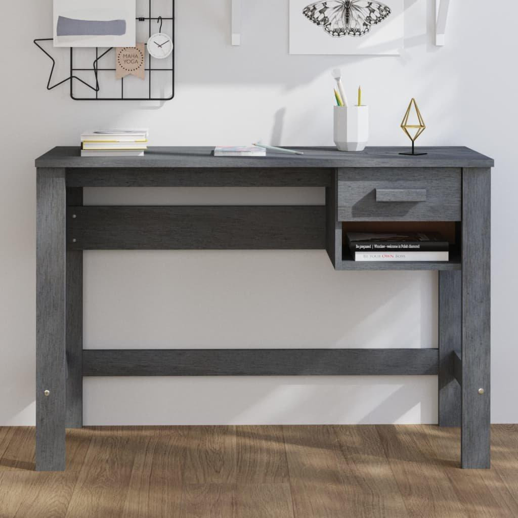 Desk HAMAR Dark Grey 110x40x75 cm Solid Wood Pine - image 1