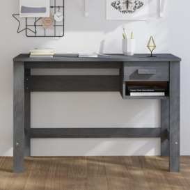 Desk HAMAR Dark Grey 110x40x75 cm Solid Wood Pine - thumbnail 1