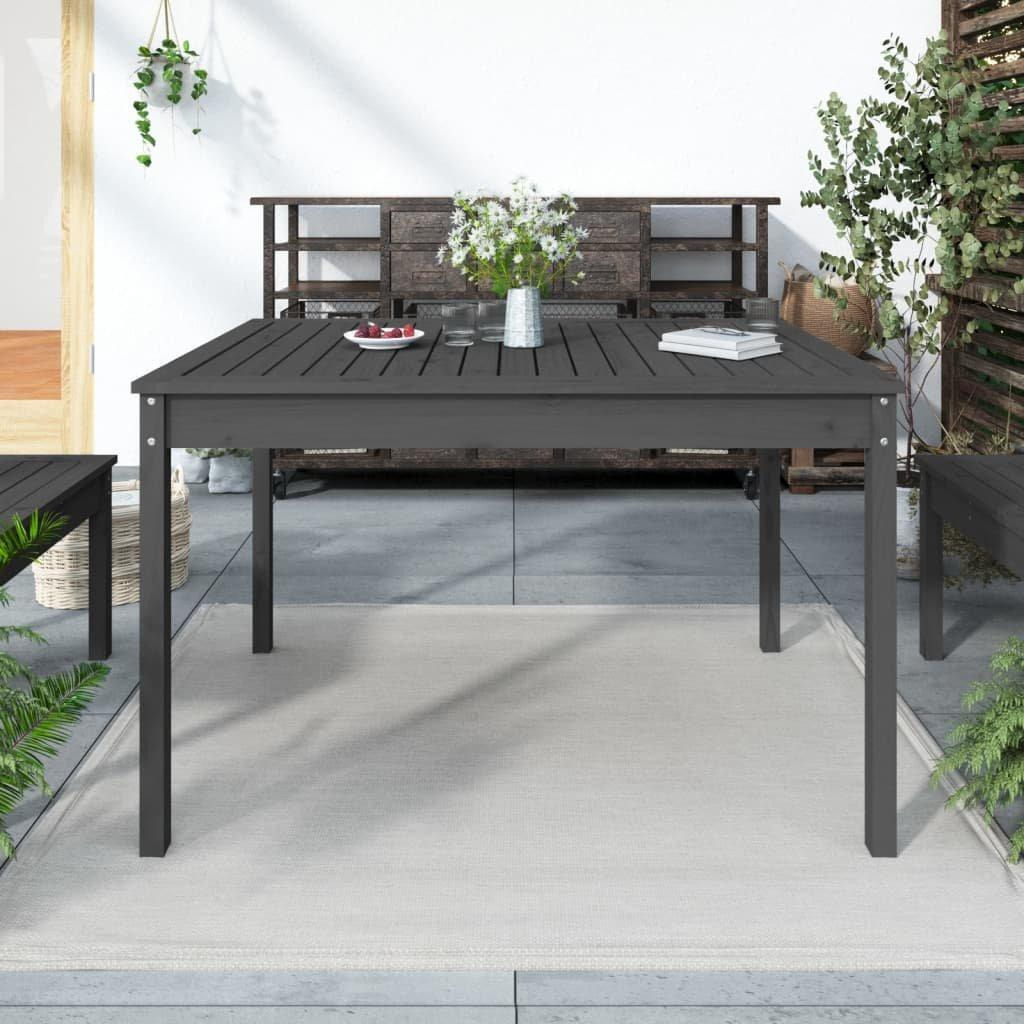 Garden Table Grey 121x82.5x76 cm Solid Wood Pine - image 1