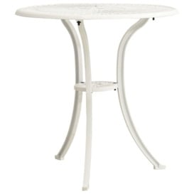 Garden Table White 62x62x65 cm Cast Aluminium - thumbnail 2
