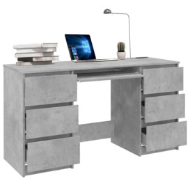 Writing Desk Concrete Grey 140x50x77 cm Engineered Wood - thumbnail 3